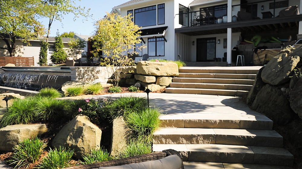 Indiana limestone - Full Color Blend landscape steps